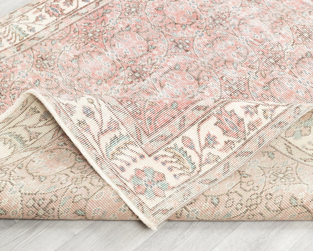 Pink Oushak Rug 8' 8" x 5' 1" | No. VR96414