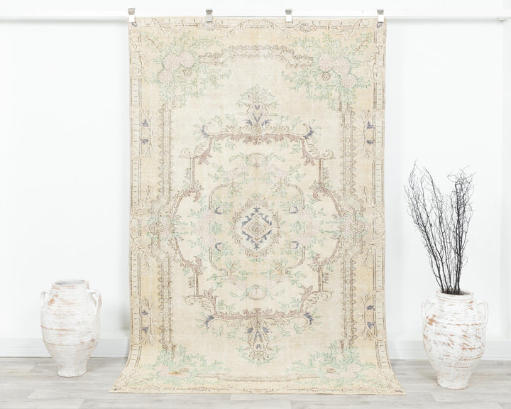Beige Oushak Rug 4' 10" x 8' 1" | No. VR76747