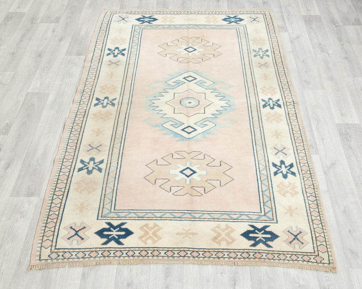Faded Oushak Rug 3' 11" x 5' 10" | No. VR19577
