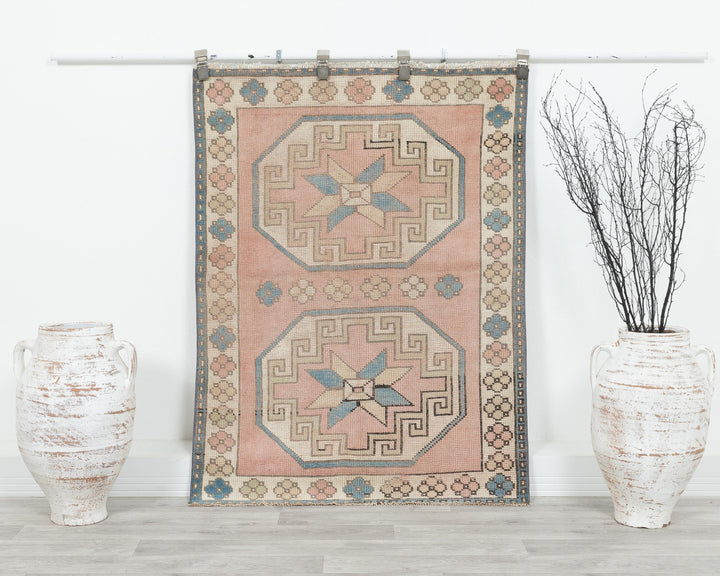 Faded Oushak Rug 3' 4" x 4' 4" | No. VR65081