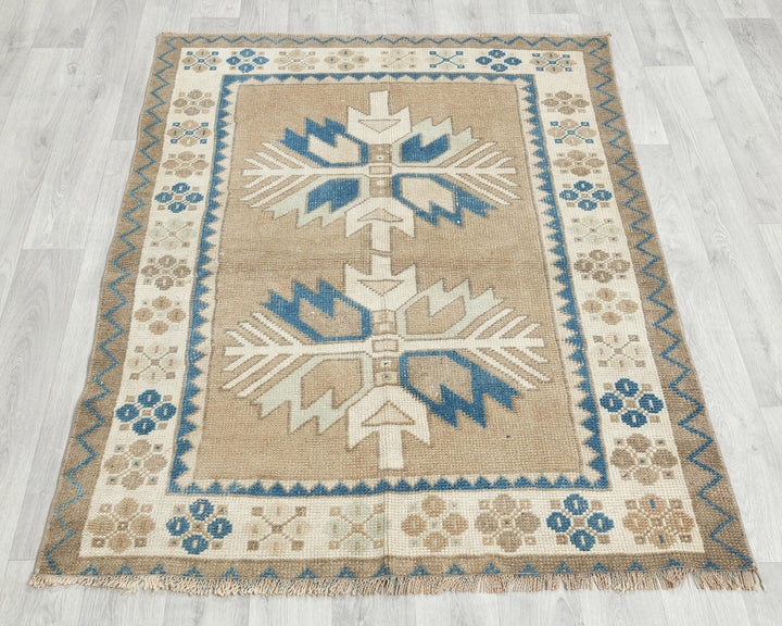 Faded Oushak Rug 3' 7" x 4' 10" | No. VR22703