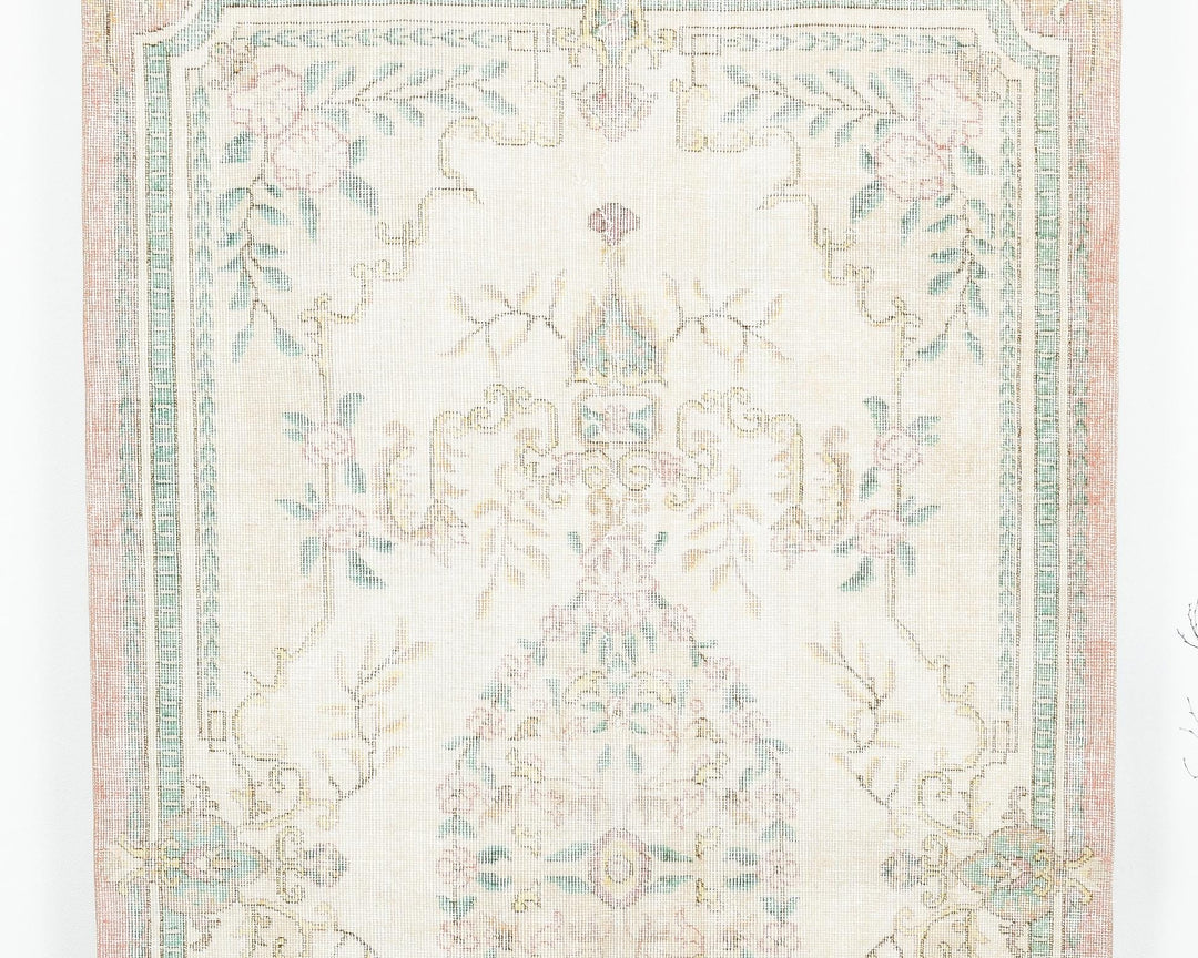 Beige Oushak Rug 4' 6" x 7' 11" | No. VR36921