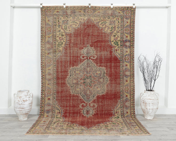 Red Oushak Rug 5' 10" x 9' 4" | No. VR36774