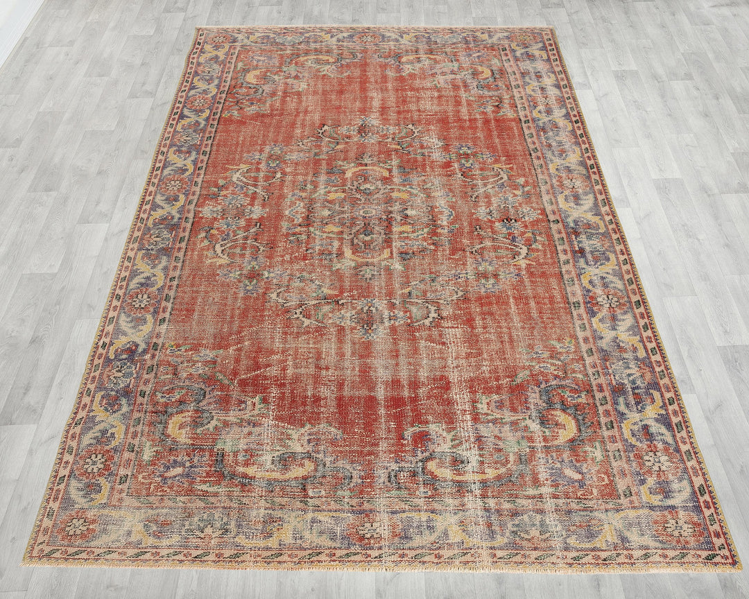 Red Oushak Rug 6' 2" x 9' | No. VR44582
