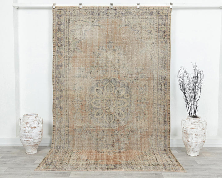 Faded Oushak Rug 5' 8" x 9' | No. VR84867