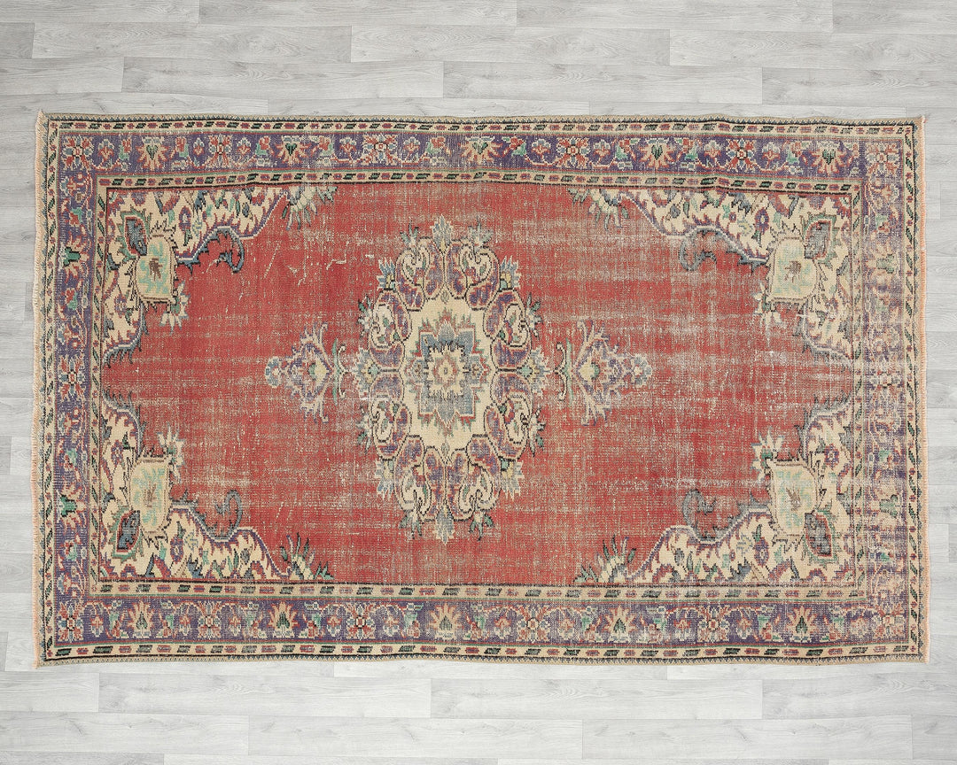 Red Oushak Rug 5' 10" x 9' | No. VR99957