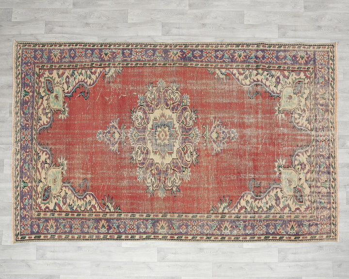 Red Oushak Rug 5' 10" x 9' | No. VR99957