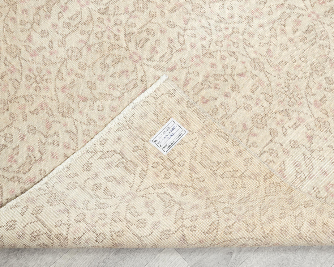 Beige Oushak Rug 3' 8" x 6' 7" | No. VR95336