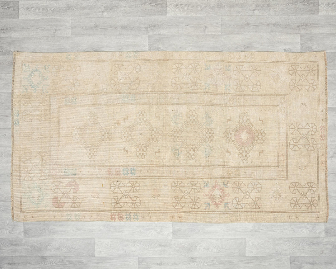 Beige Oushak Rug 3' 10" x 6' 10" | No. VR57519