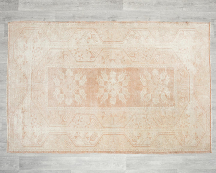Beige Oushak Rug 4' 1" x 6' 2" | No. VR69101