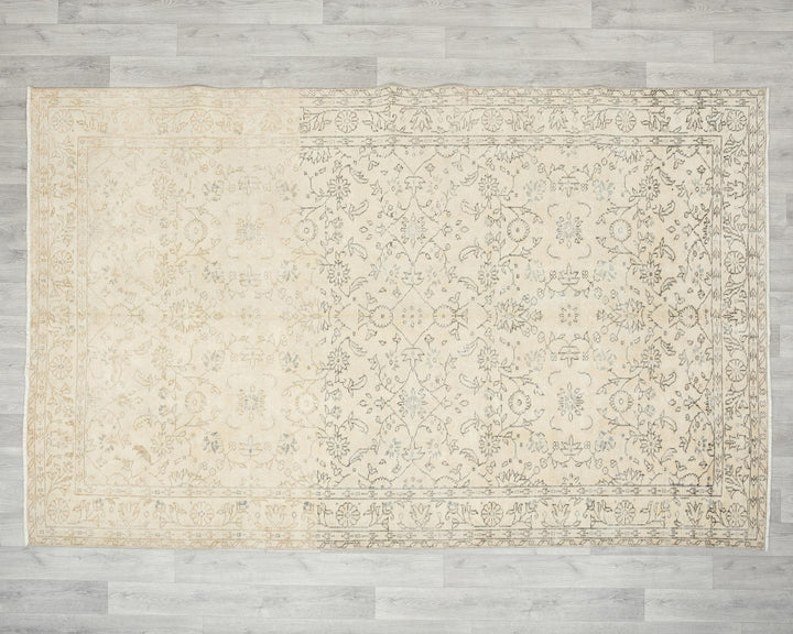 Beige Oushak Rug 5' 8" x 9' | No. VR36818