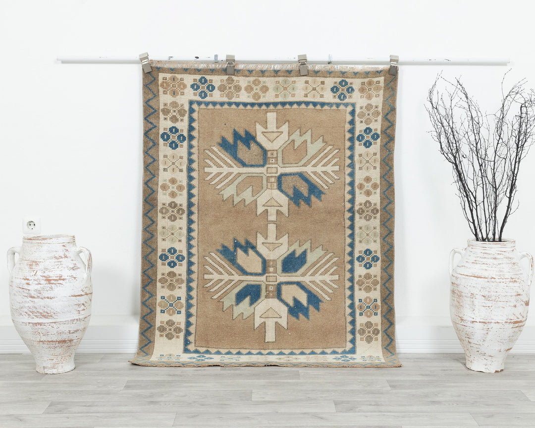 Faded Oushak Rug 3' 7" x 4' 10" | No. VR22703