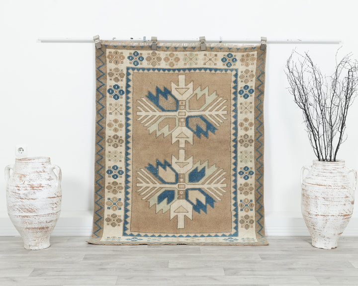 Faded Oushak Rug 3' 7" x 4' 10" | No. VR22703