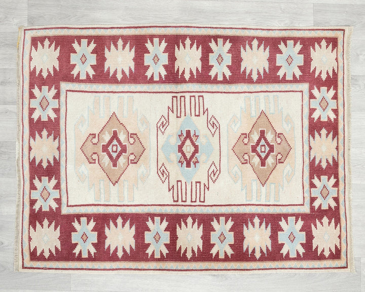Faded Oushak Rug 2' 10" x 3' 8" | No. VR55579