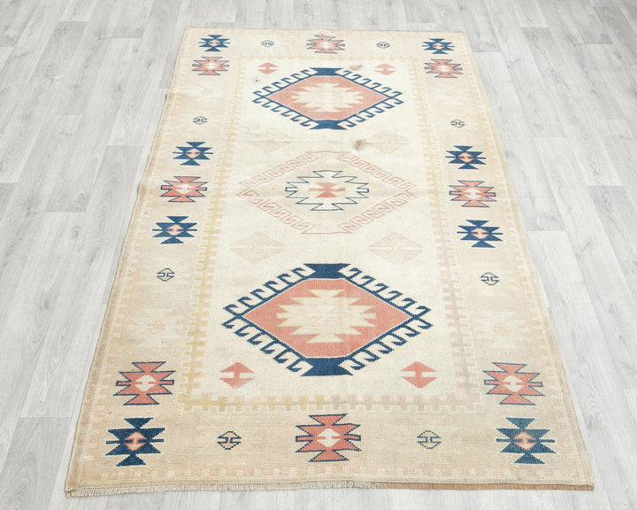 Faded Oushak Rug 4' x 6' 5" | No. VR19271