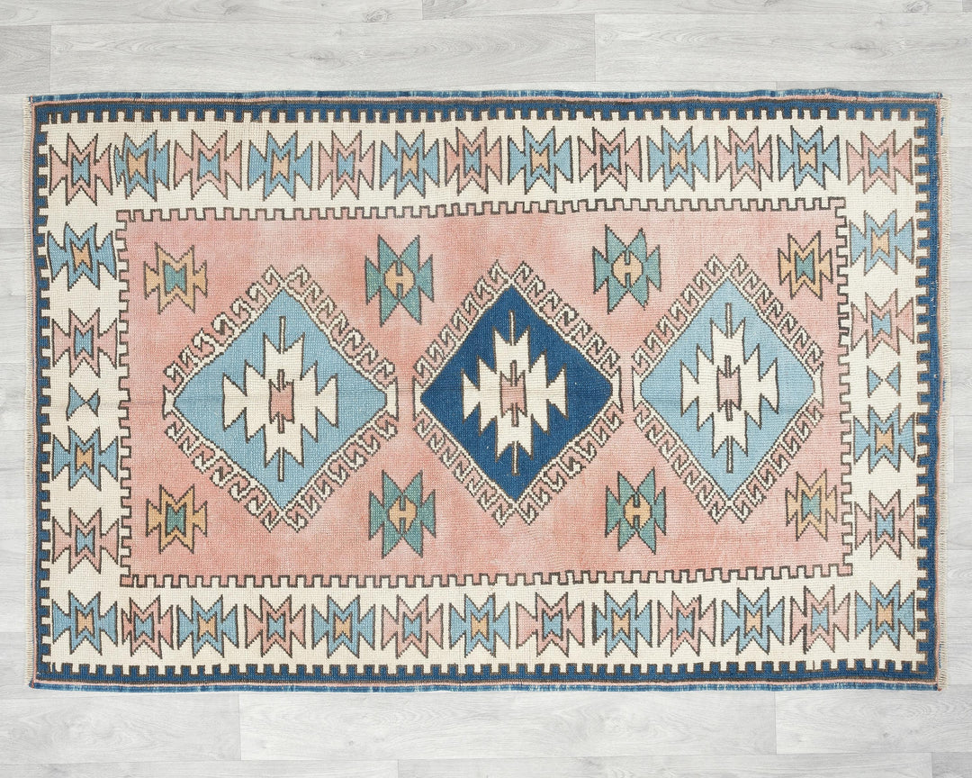 Faded Oushak Rug 3' 7" x 5' 7" | No. VR12873