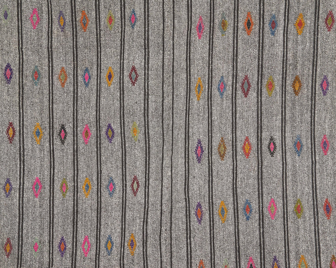 Gray Kilim Rug 6' 7" x 8' 5" | No. VR13755