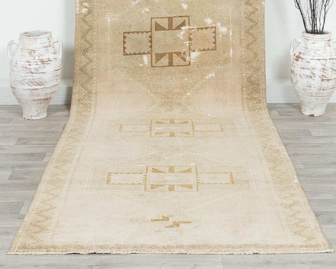 Beige Runner Rug 4' 2" x 12' 10" | No. VR40889