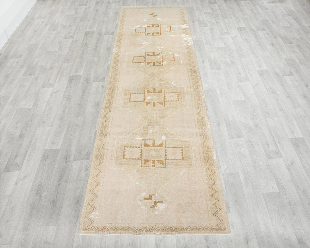 Beige Runner Rug 4' 2" x 12' 10" | No. VR40889