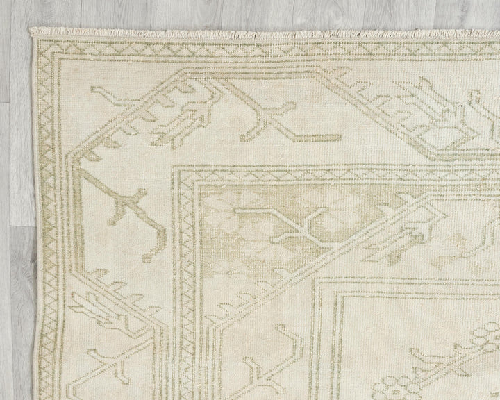 Beige Oushak Rug 5' 11" x 9' 2" | No. VR64043