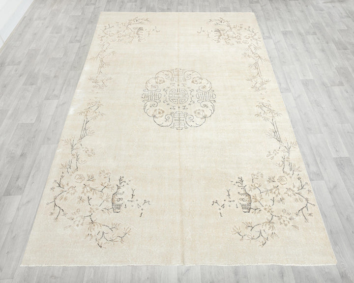 Neutral Oushak Rug 6' 7" x 10' 2" | No. VR32501