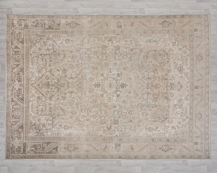 Beige Oushak Rug 9' 6" x 12' 8" | No. VR23603