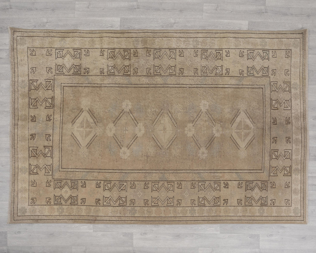 Neutral Oushak Rug 3' 7" x 6' 5" | No. VR99859