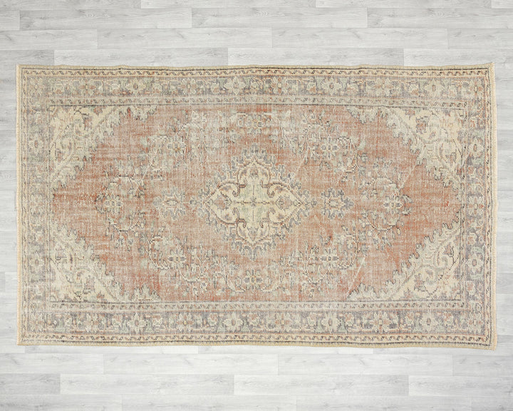 Green Turkish Oushak Rug 5' 7" x 8' 10" Hand-Knotted reverse