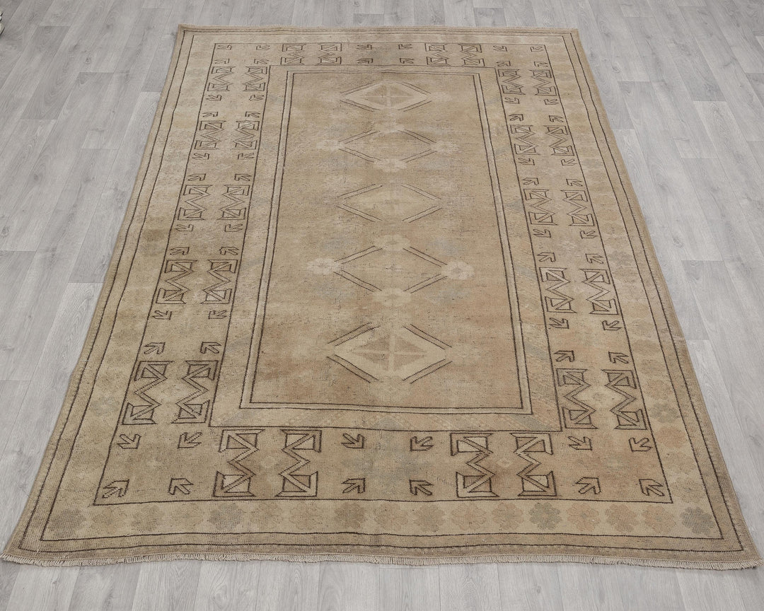 Neutral Oushak Rug 3' 7" x 6' 5" | No. VR99859