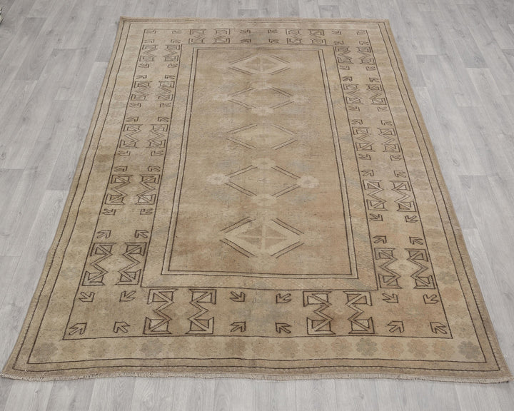 Neutral Oushak Rug 3' 7" x 6' 5" | No. VR99859