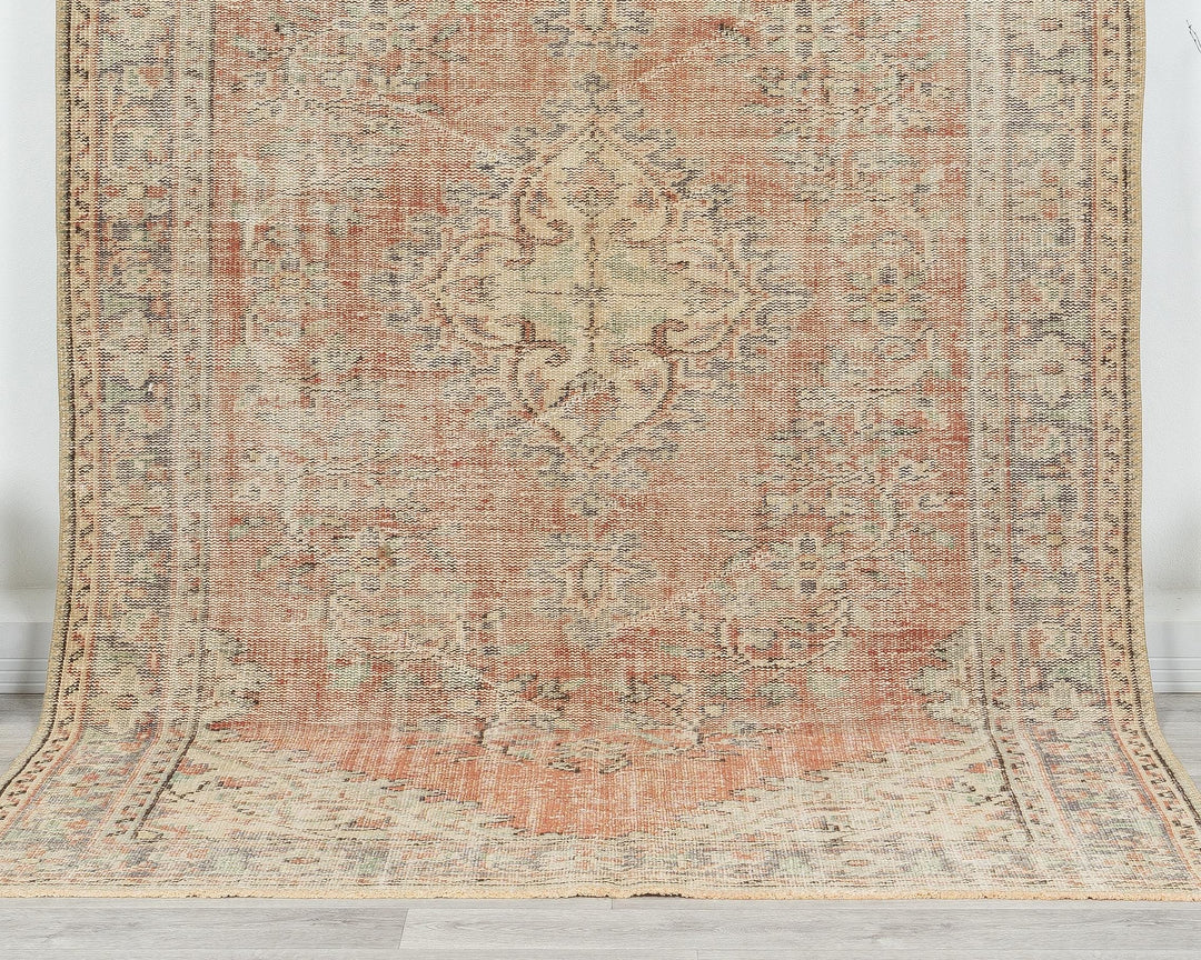 Green Turkish Oushak Rug 5' 7" x 8' 10" Hand-Knotted view