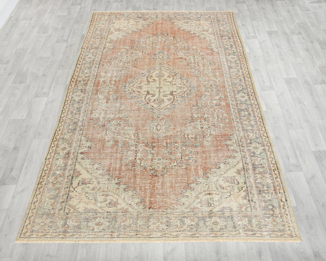 Green Turkish Oushak Rug 5' 7" x 8' 10" Hand-Knotted view 9