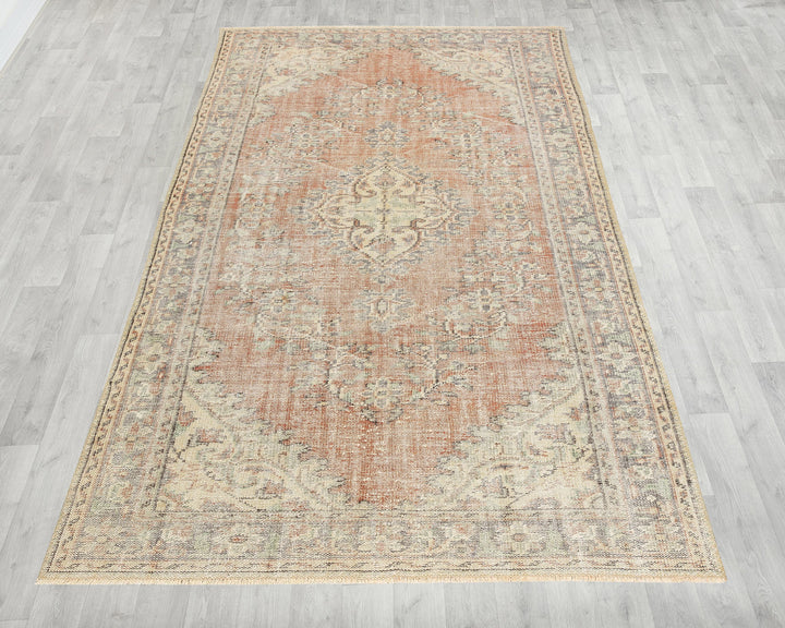 Green Turkish Oushak Rug 5' 7" x 8' 10" Hand-Knotted view 9