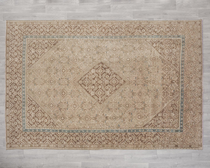 Beige Oushak Rug 6' 9" x 9' 8" | No. VR47879