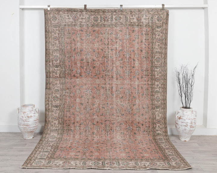 Pink Oushak Rug 6' 7" x 10' 1" | No. VR63044