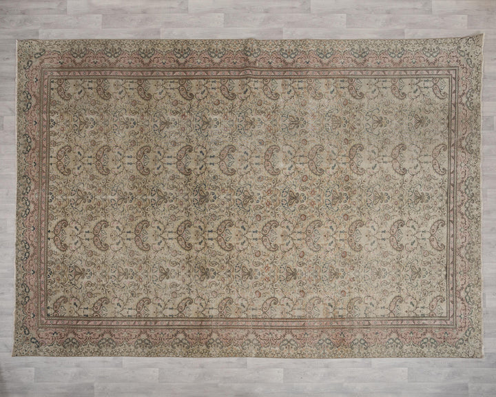 Neutral Oushak Rug 8' 10" x 12' 4" | No. VR98142