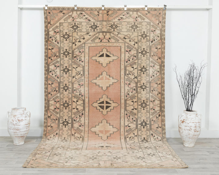 Neutral Oushak Rug 6' 3" x 10' 1" | No. VR30746