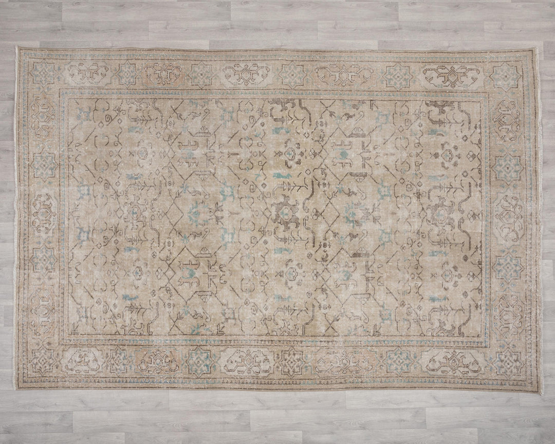 Beige Oushak Rug 6' 11" x 10' 1" | No. VR72551