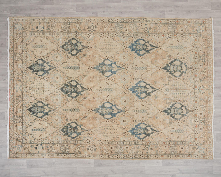 Beige Oushak Rug 7' 3" x 9' 10" | No. VR80640