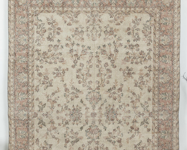 Neutral Oushak Rug 6' 4" x 9' 5" | No. VR19875