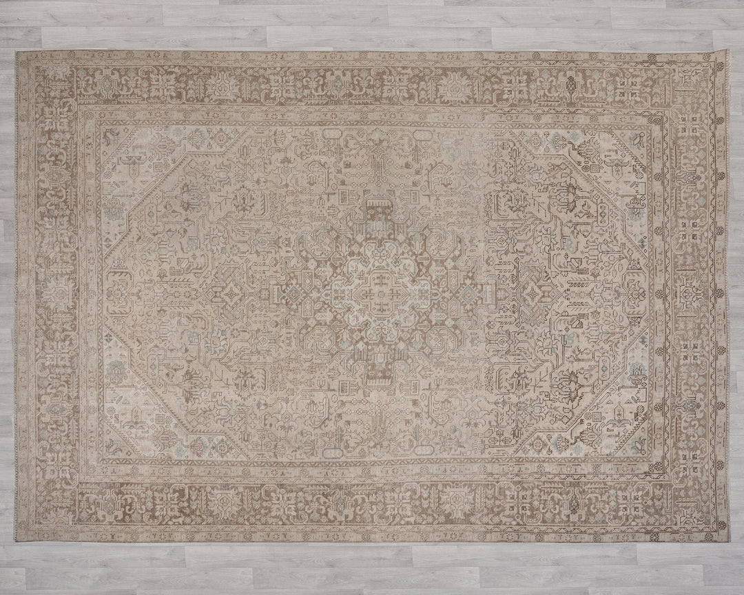 Beige Oushak Rug 9' 4" x 12' 4" | No. VR82341