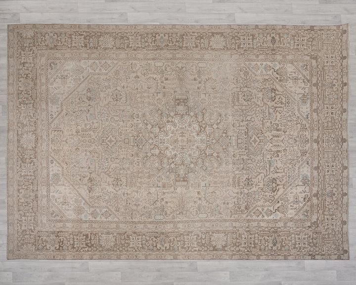 Beige Oushak Rug 9' 4" x 12' 4" | No. VR82341