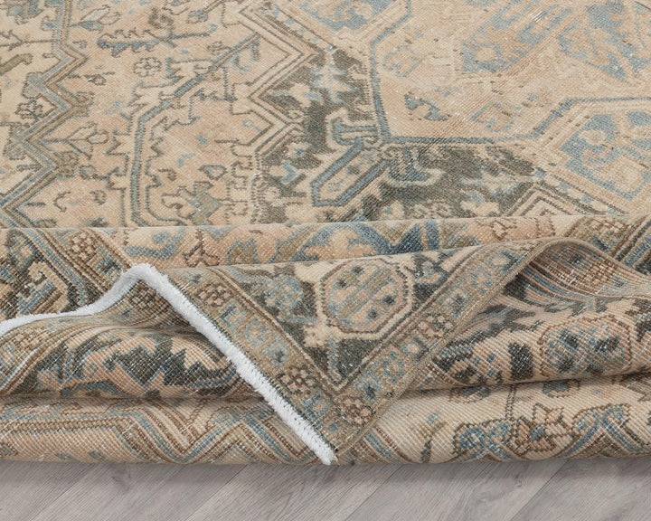 Multicolor Turkish Oushak Rug 6'11" x 10'4" Hand-Knotted field