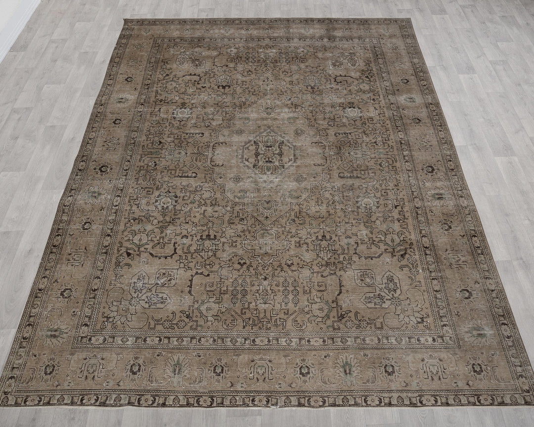 Beige Oushak Rug 9' 8" x 12' 2" | No. VR83704