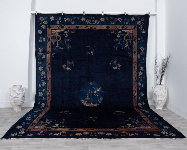Blue Oushak Rug 8' 11" x 11' 2" | No. VR11482