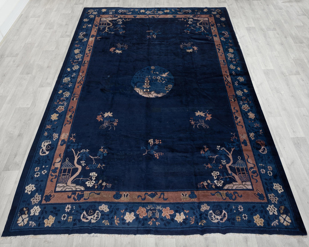 Blue Oushak Rug 8' 11" x 11' 2" | No. VR11482