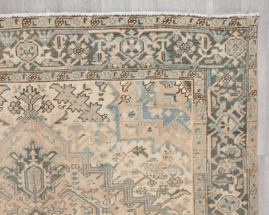 Multicolor Turkish Oushak Rug 6'11" x 10'4" Hand-Knotted pattern