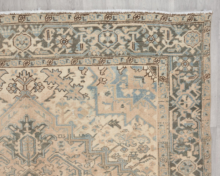 Multicolor Turkish Oushak Rug 6'11" x 10'4" Hand-Knotted pattern