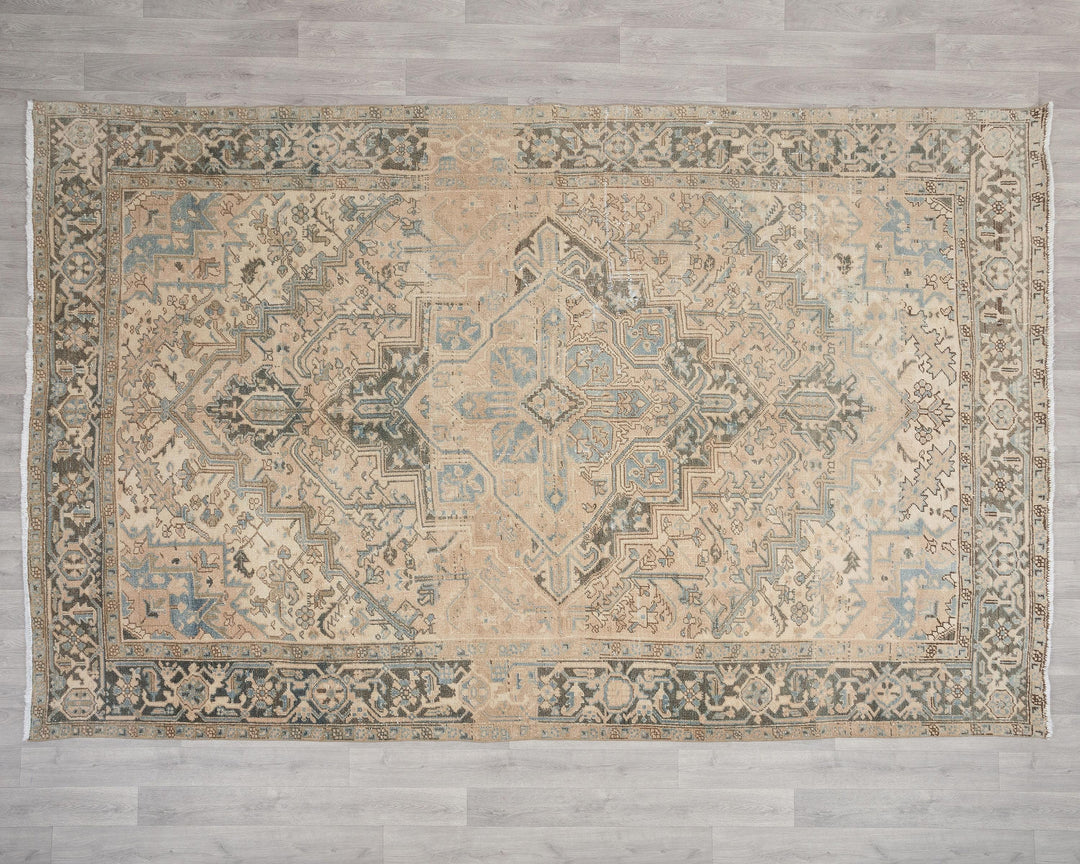 Multicolor Turkish Oushak Rug 6'11" x 10'4" Hand-Knotted reverse