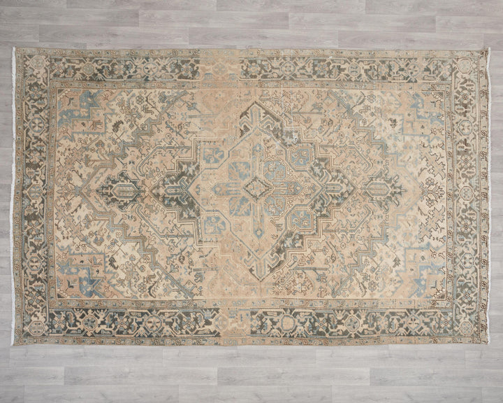 Multicolor Turkish Oushak Rug 6'11" x 10'4" Hand-Knotted reverse